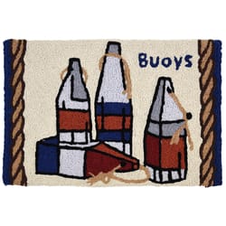 Jellybean 20 in. W X 30 in. L Multi-Color Americana Buoys Polyester Accent Rug