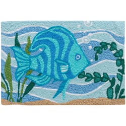 Jellybean 20 in. W X 30 in. L Multi-Color Undersea Tranquility Polyester Accent Rug