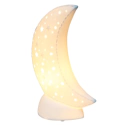 Simple Designs 10.15 in. White Table Lamp