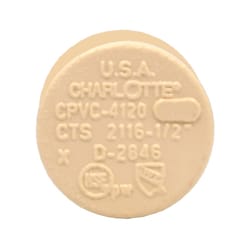 Charlotte Pipe FlowGuard 1/2 in. Slip CPVC Drain Cap 10 pk