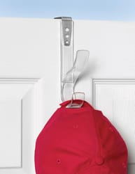 Spectrum 7 in. L Gloss Clear Plastic/Steel Medium Edge Adjustable Over the Door Hat & Coat Hook 1 pk