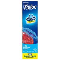 Ziploc Grip 'n Seal Technology Clear Freezer Bag 16 pk