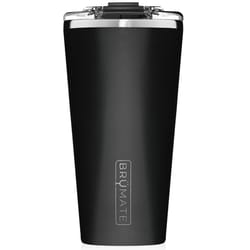 BruMate Imperial Pint 20 oz Pint Matte Black BPA Free Vacuum Insulated Mug