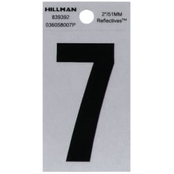 Hillman 2 in. Reflective Black Vinyl  Self-Adhesive Number 7 1 pc