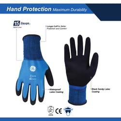 General Electric Unisex Dipped Gloves Black/Blue XL 1 pair