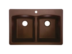 Franke Composite Granite Dual Mount 33 in. W X 22 in. L Double Bowl Kitchen Sink Mocha