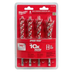 Milwaukee SPEED FEED 6-1/2 in. L Steel Wood Bit Set Quick-Change Hex Shank 4 pc