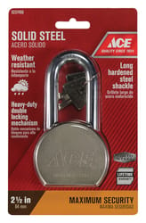 Ace 2-3/16 in. H X 2-1/2 in. W X 1-1/8 in. L Steel Double Locking Padlock 1 pk