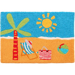 Jellybean 30 in. W X 20 in. L Multicolored Beach Get Away Polyester Accent Rug