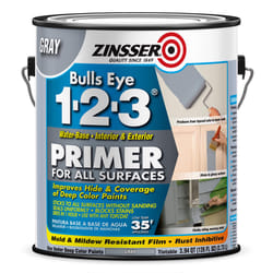 Zinsser Bulls Eye 123 Gray Water-Based Acrylic Copolymer Primer 1 gal