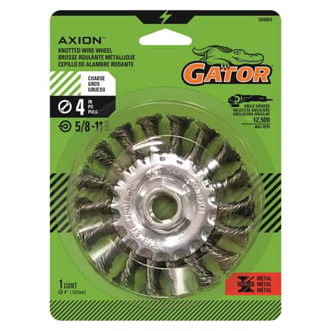 Gator 4 in. Coarse Knotted/Twisted Wire Wheel Brass Coated Steel 13300 rpm  1 pc - Ace Hardware