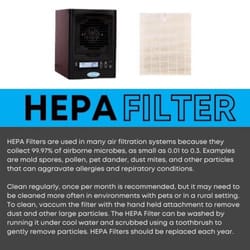 Mountainaire Sunheat 8 in. H X 6.5 in. W Rectangular HEPA Air Purifier Filter 1 pk