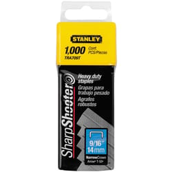 Stanley Sharp Shooter 27/64 in. W X 9/16 in. L Narrow Crown Heavy Duty Staples 1000 pk