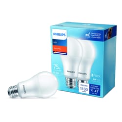 Philips A19 E26 (Medium) LED Bulb Soft White 75 Watt Equivalence 2 pk