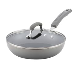 Rachael Ray Classic Brights Aluminum Deep Skillet 9.5 in. Gray