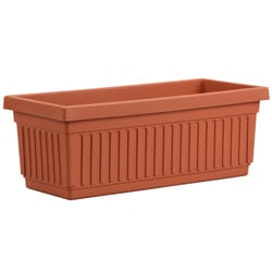 HC Companies Venetian 6.38 in. H X 30 in. W Plastic Fluted Flower Box Clay