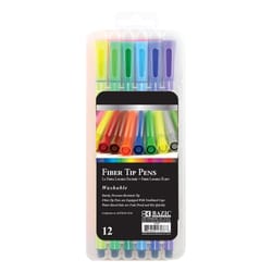 Bazic Products Assorted Washable Fiber Tip Pen 12 pk