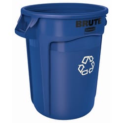 Rubbermaid Brute 32 gal Blue Plastic Recycling Bin