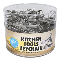 R&M International Corp Silver Chrome Plated Steel Mini Kitchen Tools Keychain