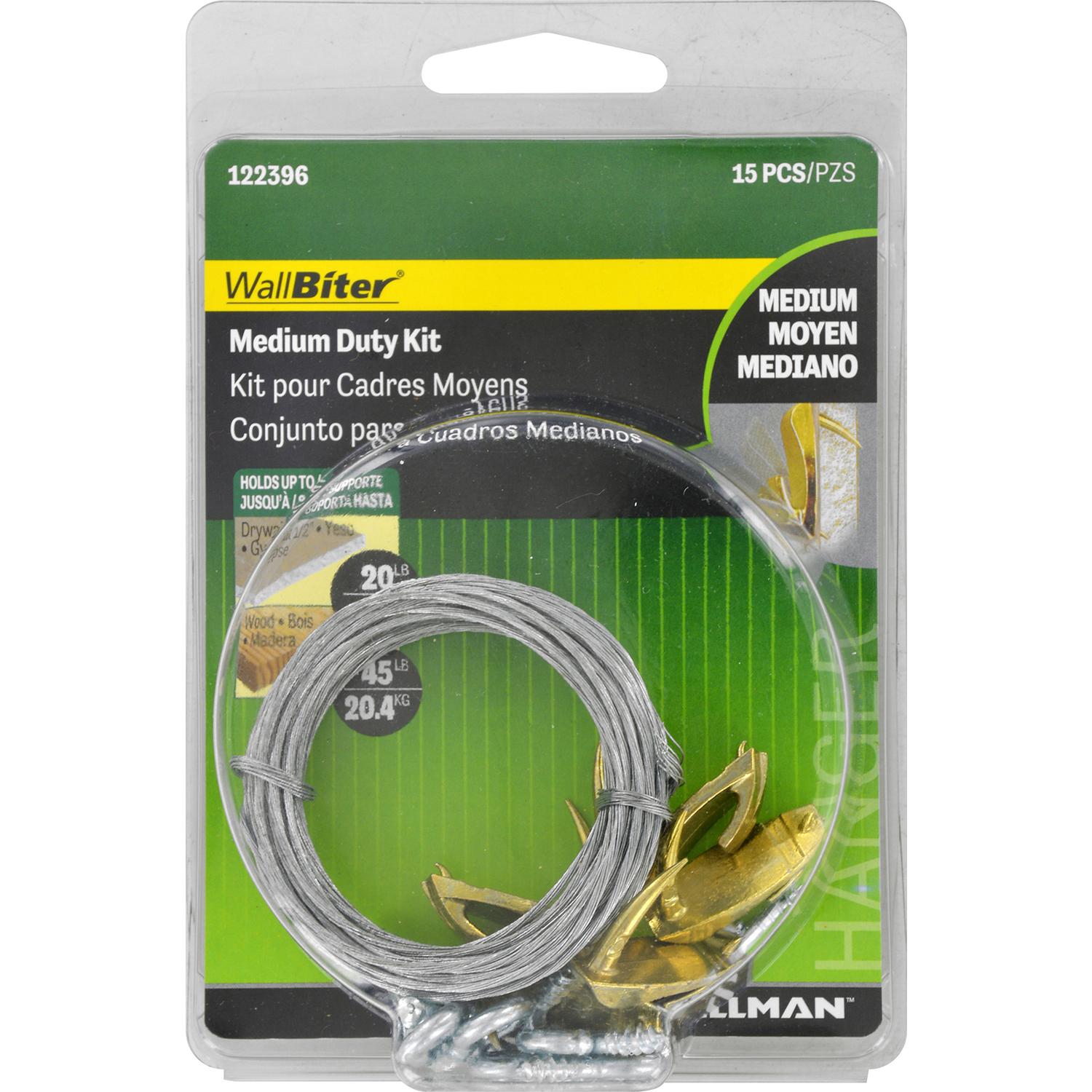 Hillman WallBiter Brass-Plated Medium Duty Picture Hook Kit 45 lb 1 pk Hillman WallBiter Brass-Plated Medium Duty Picture Hook Kit 45 lb 1 pk