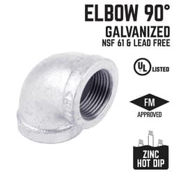 STZ Industries 3/4 in. FIP each X 3/4 in. D FIP Galvanized Malleable Iron 90 Degree Elbow