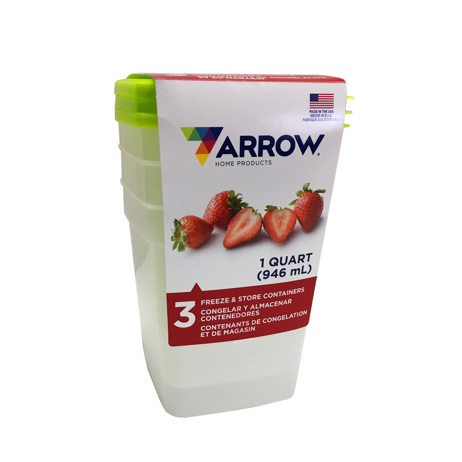 Arrow Home Products 1 Pint Freezer Containers for Food Storage, 10