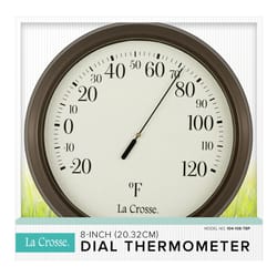 La Crosse Technology Dial Thermometer Plastic Brown 6.5 in.