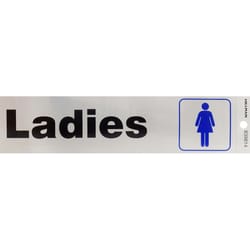 HILLMAN English Silver Restroom Decal 2 in. H X 8 in. W