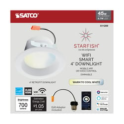 Satco Starfish White 4 in. W Metal LED Smart-Enabled Retrofit Recessed Lighting 8.7 W