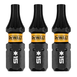 DeWalt FlexTorq Torx T15 X 1 in. L Impact Driver Bit Set Steel 3 pc