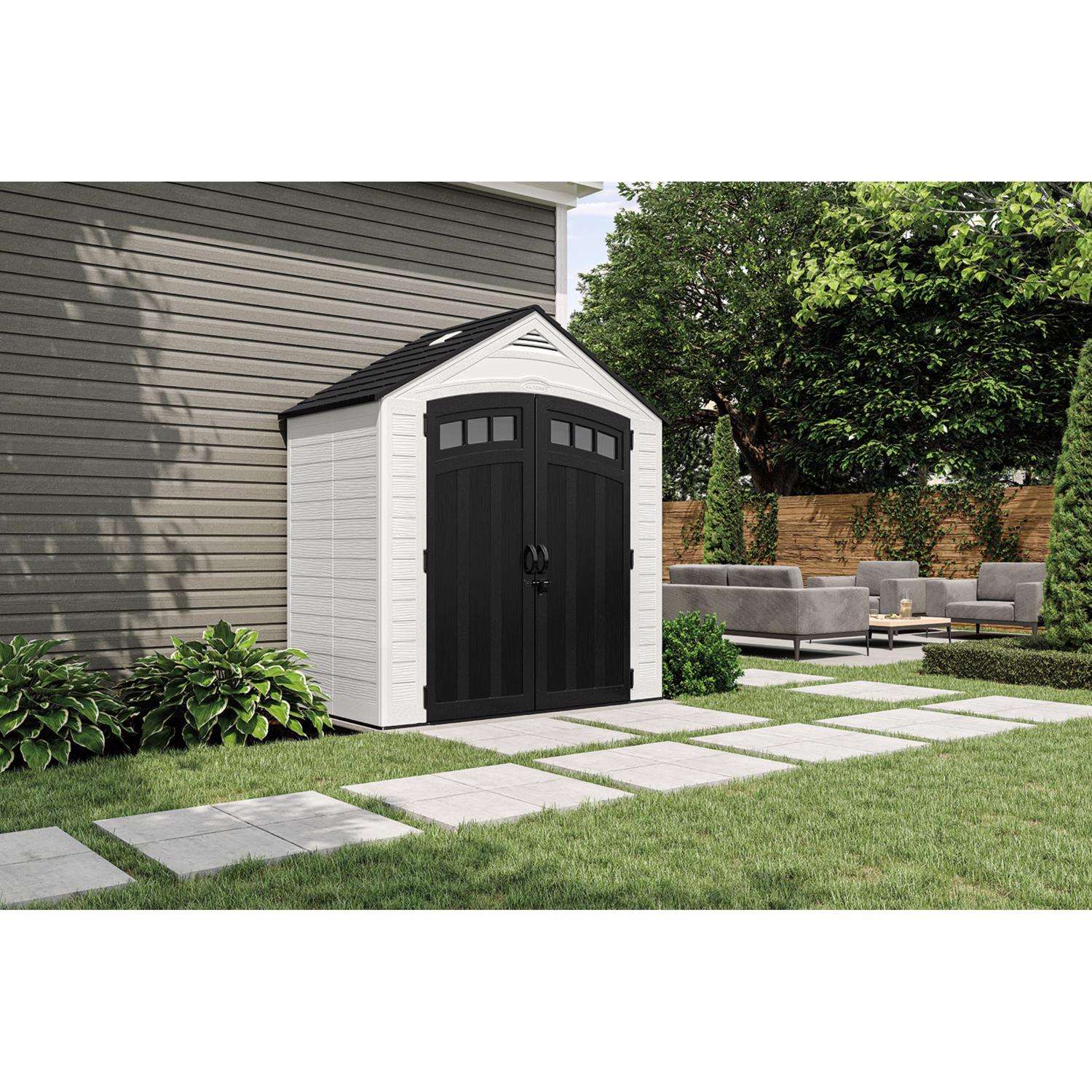 Suncast 7 ft. x 4 ft. Resin Standard Modern Storage Shed with