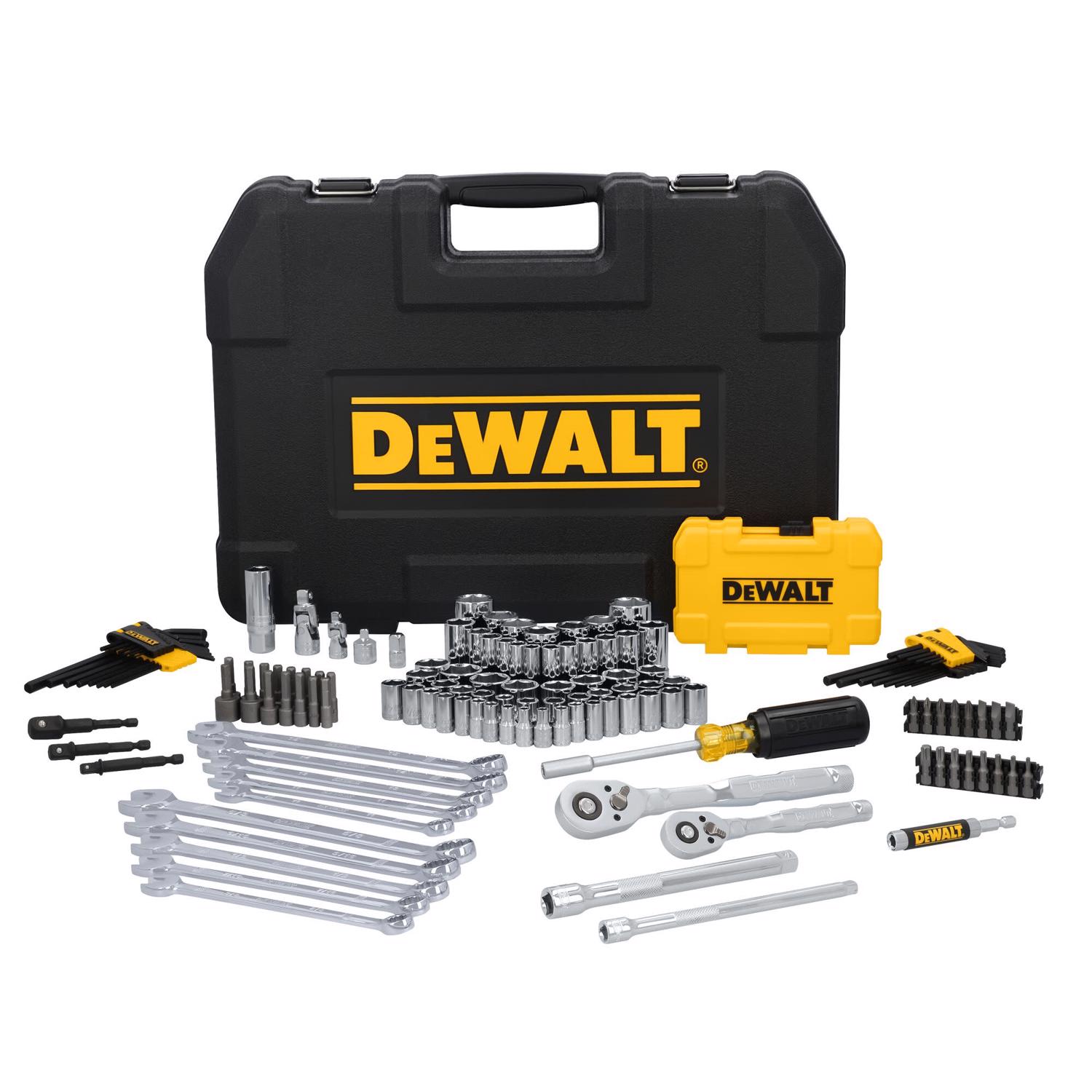DeWalt 1/4 and 3/8 in. drive Metric/SAE Mechanic's Tool Set 142 pc