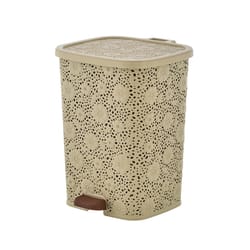 Superio Brand 6 L Beige Plastic Lace Trash Can