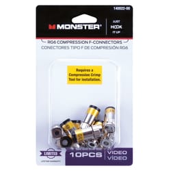 Monster Just Hook It Up Compression RG6 Compression Connector 10 pk