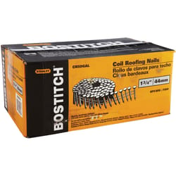 Bostitch 1-3/4 in. L X 14 Ga. Angled Coil Galvanized Roofing Nails 15 deg 7200 pk