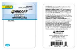 Jandorf Phenolic Candelabra Base Pigtail Socket 1 pk
