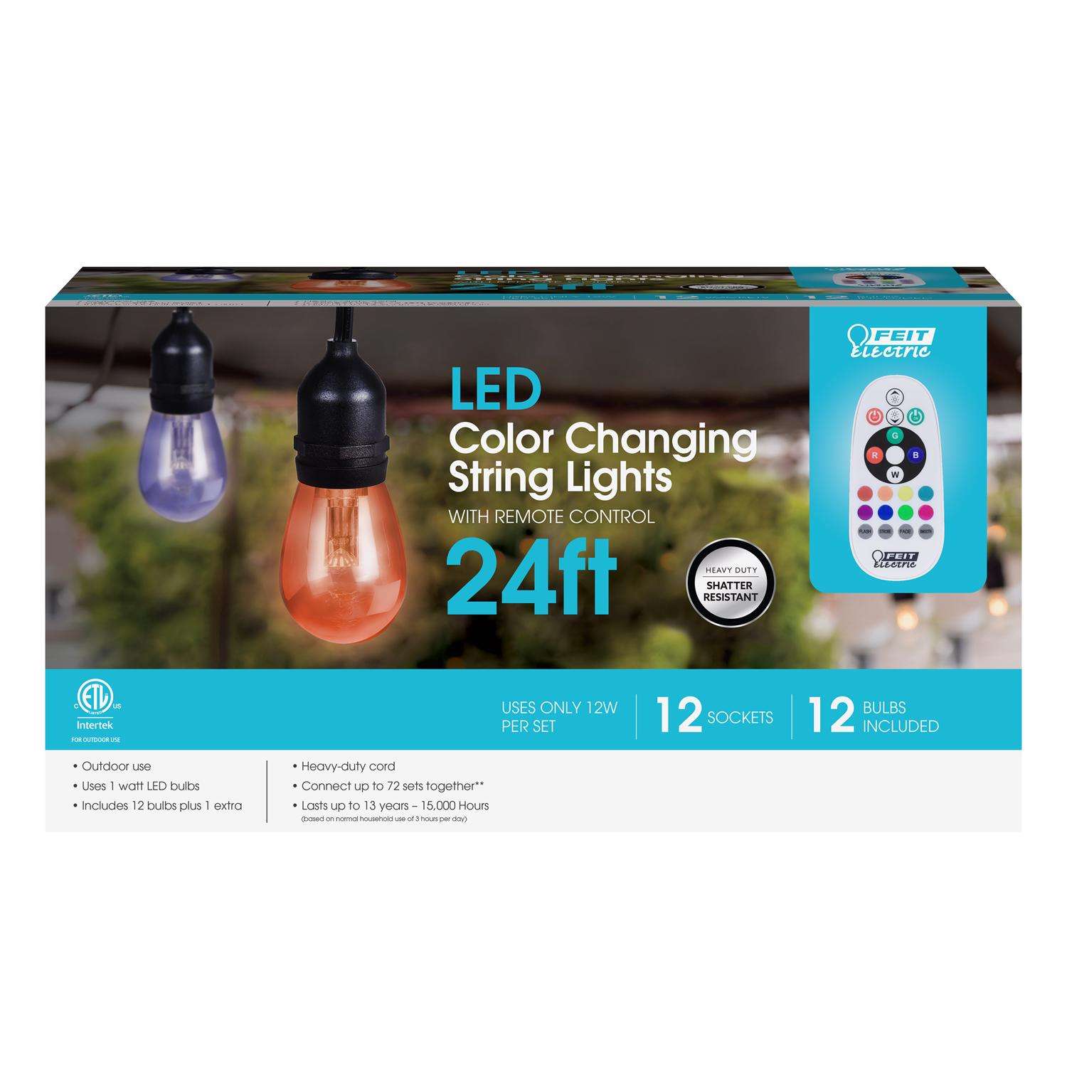 Feit LED String Lights Multicolored 24 ft. 12 lights Ace Hardware