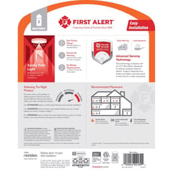 First Alert 10 Year With Path Light Battery-Powered Photoelectric Smoke Detector 1 pk