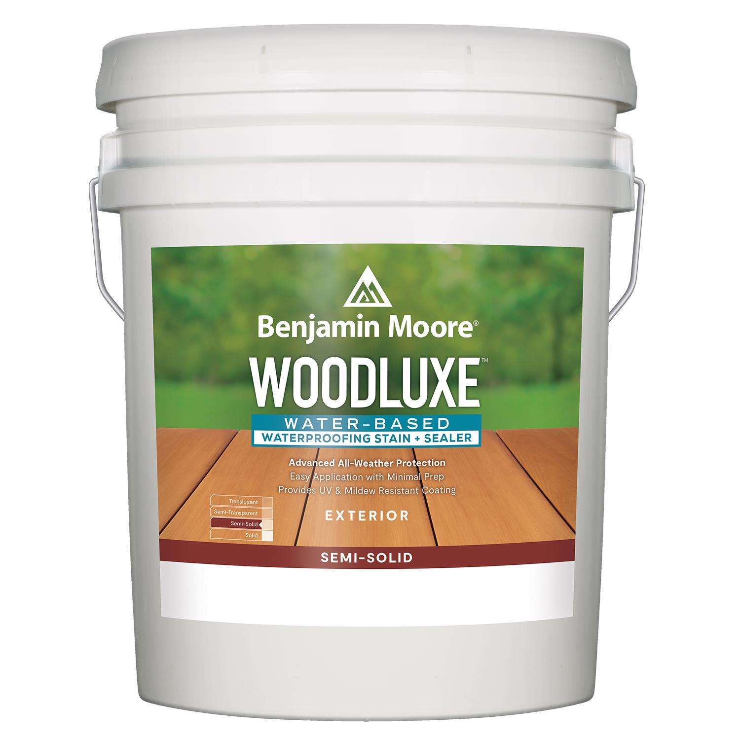 Benjamin Moore Woodluxe SemiSolid Tintable WaterBased Acrylic Latex Waterproofing Wood Stain