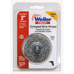 Weiler Vortec 2 in. Coarse Crimped Wire Wheel Carbon Steel 4500 rpm 1 pc