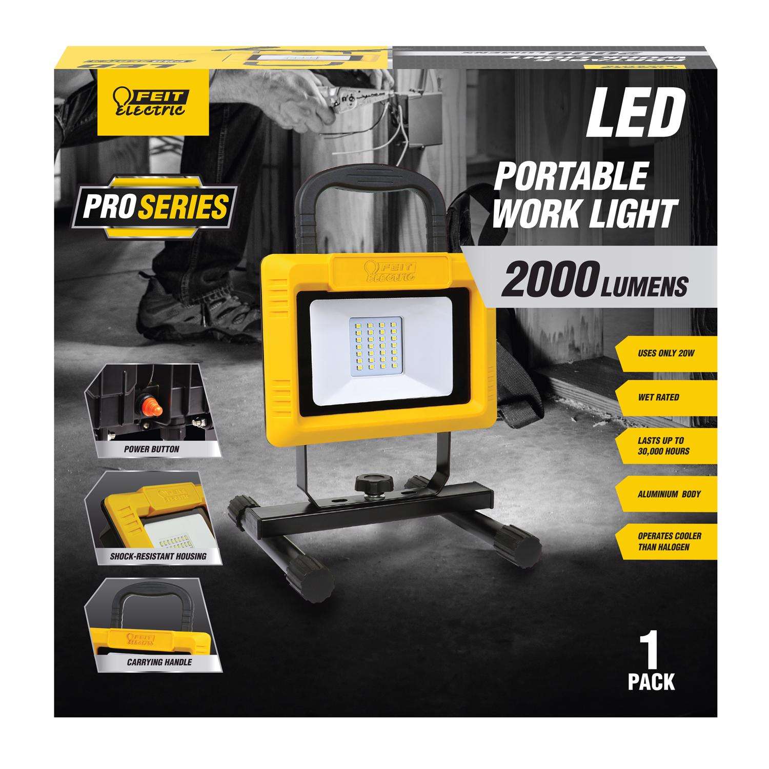 Craftsman LED Portable Work Light, 2000 Lumens Bundle and Microfiber Towel