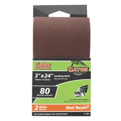 Gator 24 in. L X 3 in. W Aluminum Oxide Sanding Belt 80 Grit Medium 2 pc