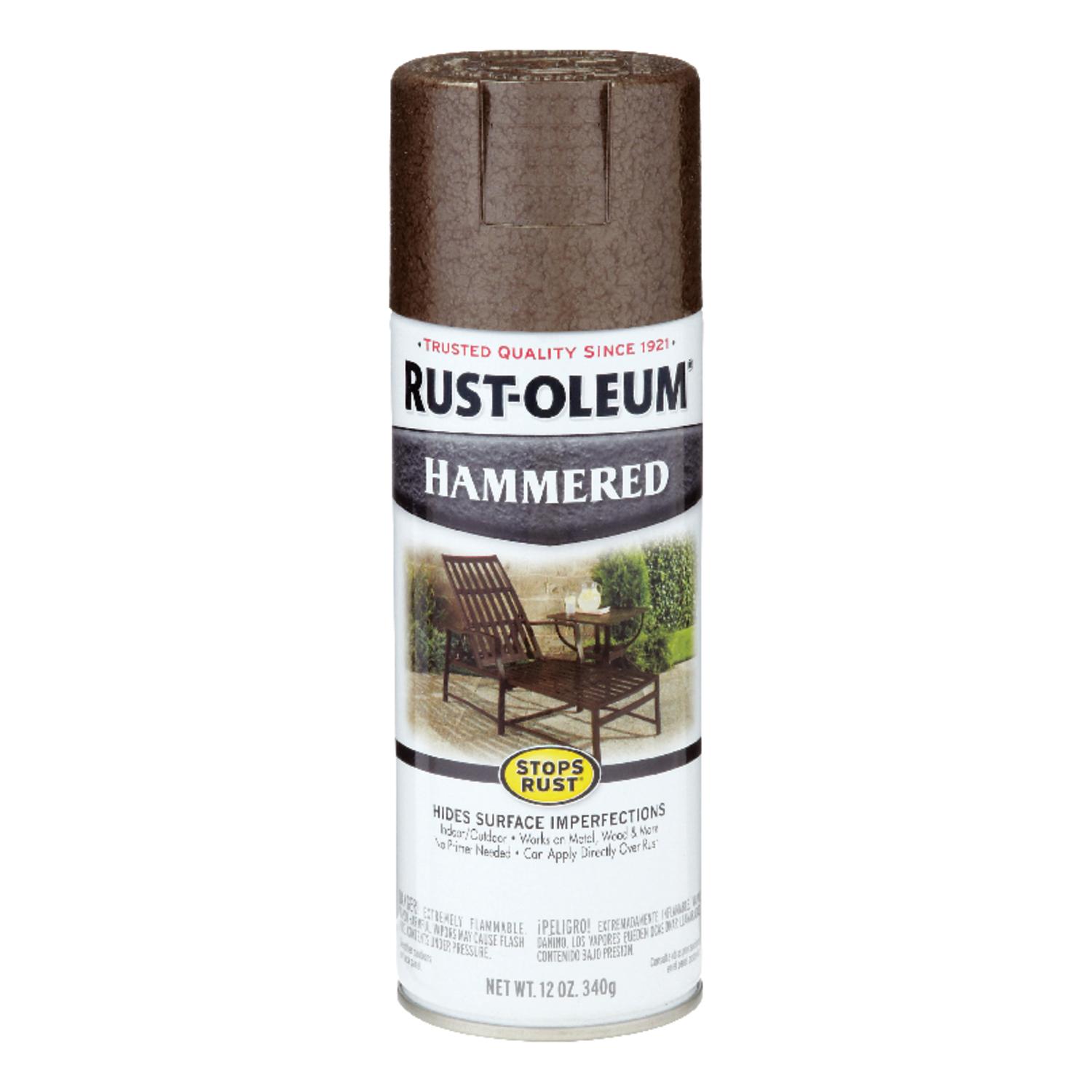 Rust-Oleum Stops Rust Hammered Brown Spray Paint 12 Oz - Ace Hardware