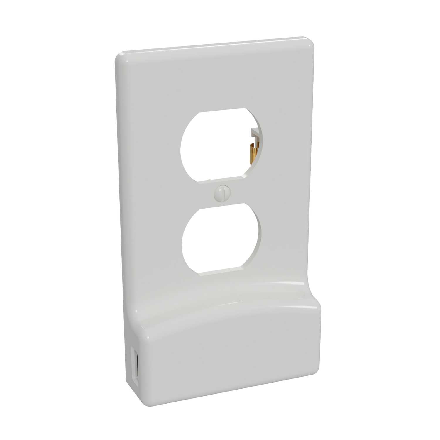 Westek LUMICOVER White 1 gang Plastic Duplex Outlet USB Nightlight Wall