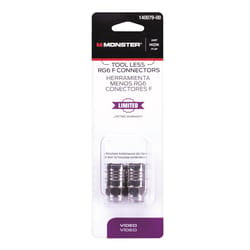 Monster Just Hook It Up Twist-On RG6 Quad Coaxial Connector 2 pk
