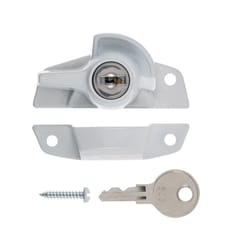 Ace White Brass Keyed Sash Lock 1 pk