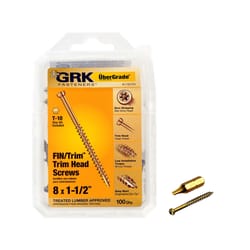 GRK Fasteners UberGrade No. 8 X 1-1/2 in. L Star W-Cut Screws 100 pk