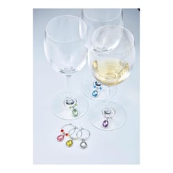 Prodyne Multicolored Acrylic/Stainless Steel Colorful Gem Wine Charms