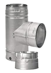 DuraVent PelletVent 3 in. X 3 in. X 3 in. Galvanized Steel Tee with Clean-Out Cap