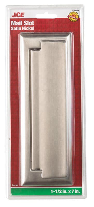 Ace 2.6875 in. W X 7 in. H Satin Nickel Mail Slot - 01-3064-121 - Decor  sku 01-3064-121